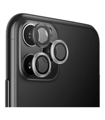 VIDRIO CAMARA TRASERA IPHONE 11 PRO MAX 3 VIDRIOS 3 MARCOS NEGRO