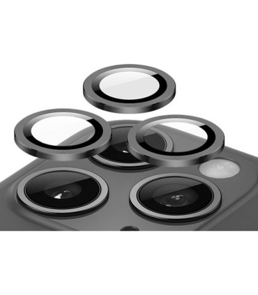 VIDRIO CAMARA TRASERA IPHONE 11 PRO MAX 3 VIDRIOS 3 MARCOS NEGRO