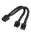 CABLE ADAPTADOR SPLITTER PCIE 8 A 2X 8 (6+2) MALLADO MINERIA