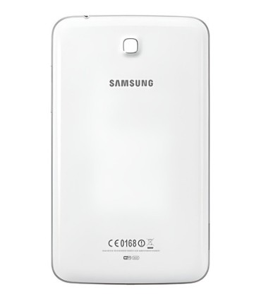 TAPA TRASERA BLANCA SAMSUNG T210 C/BOTON PLASTICO POWER Y VOLUMEN VIDRIO CAMARA