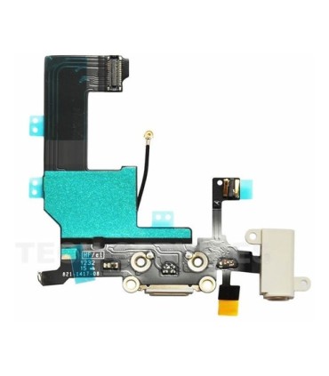 FLEX PLACA CARGA USB IPHONE 5 MICROFONO JACK color negro