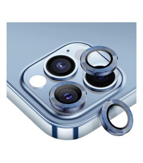 VIDRIO TEMPLADO PROTECTOR LENTE CAMARA PARA IPHONE 14 PRO / PRO MAX CELESTE