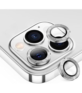 VIDRIO TEMPLADO PROTECTOR LENTE CAMARA PARA IPH14 / PLUS PLATEADO