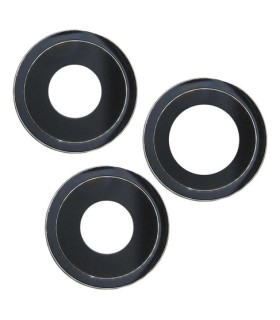 VIDRIO CAMARA TRASERA IPHONE 12 PRO MAX 3 VIDRIOS 3 CON MARCO NEGRO  INCLUYE 3 VIDRIOS