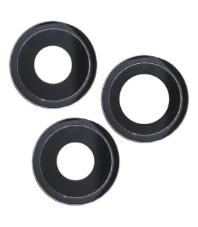 VIDRIO CAMARA TRASERA IPH12 PRO 3 VIDRIOS 3 CON MARCO NEGRO INCLUYE 3 VIDRIOS