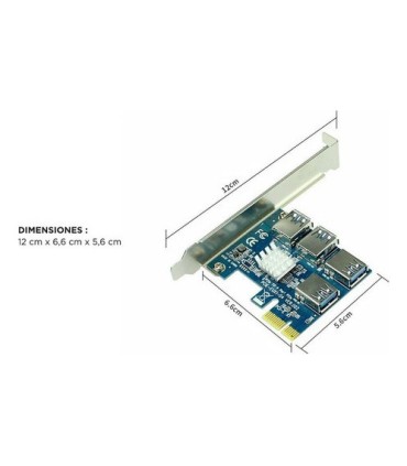 ADAPTADOR PCIE 1X A 4 USB MULTIPLICADOR RISER MINERIA CRIPTO LY