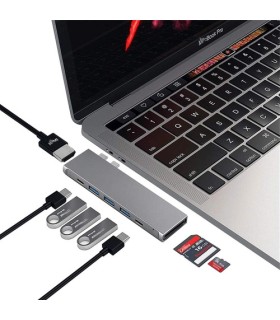 ADAPTADOR MACBOOK PRO AIR 13 15 USB C HUB HDMI MICRO SD 8 EN 1 LY