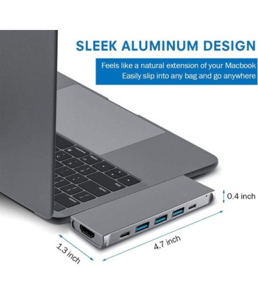 ADAPTADOR MACBOOK PRO AIR 13 15 USB C HUB HDMI MICRO SD 8 EN 1 LY