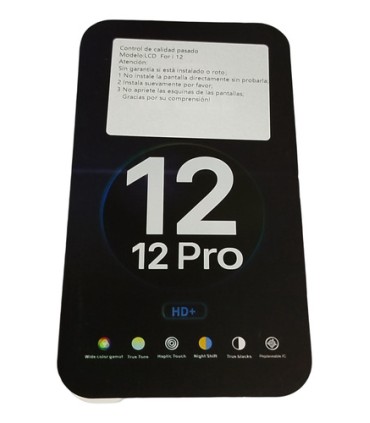 Modulo Display Pantalla iPhone 12 / 12 Pro Incell Zy Hd+ Ic removible