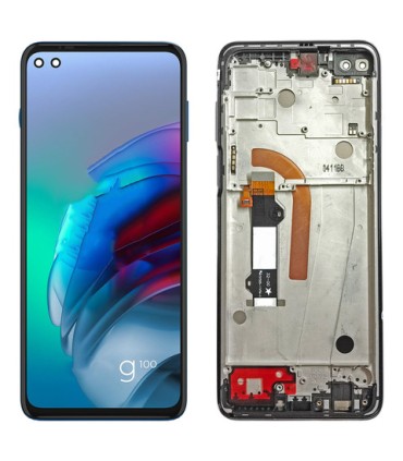 Modulo Pantalla Moto Motorola G100 Xt2125 Marco Celeste Orig